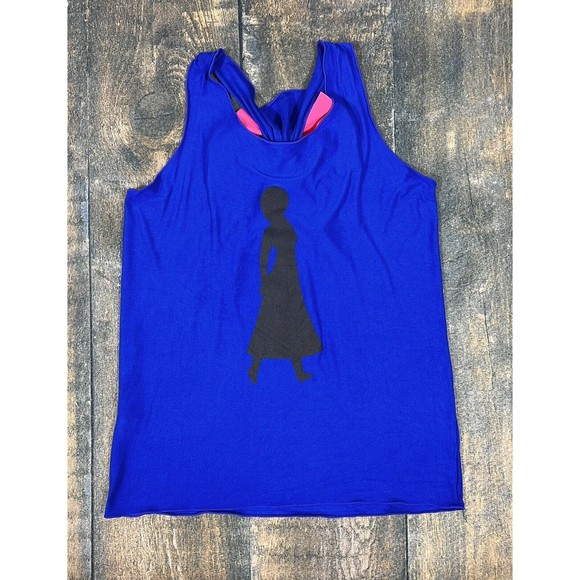 Dollys Bow Anna Princess Women’s Tank Top Size Medium, Blue With Pink Bow! - Picture 1 of 6
